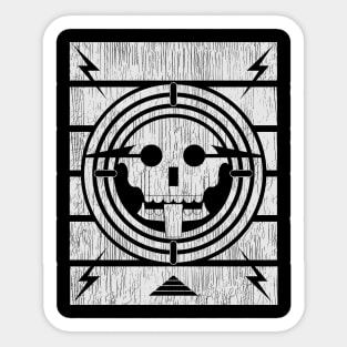 Face of Death Radio-White Distressed Sticker